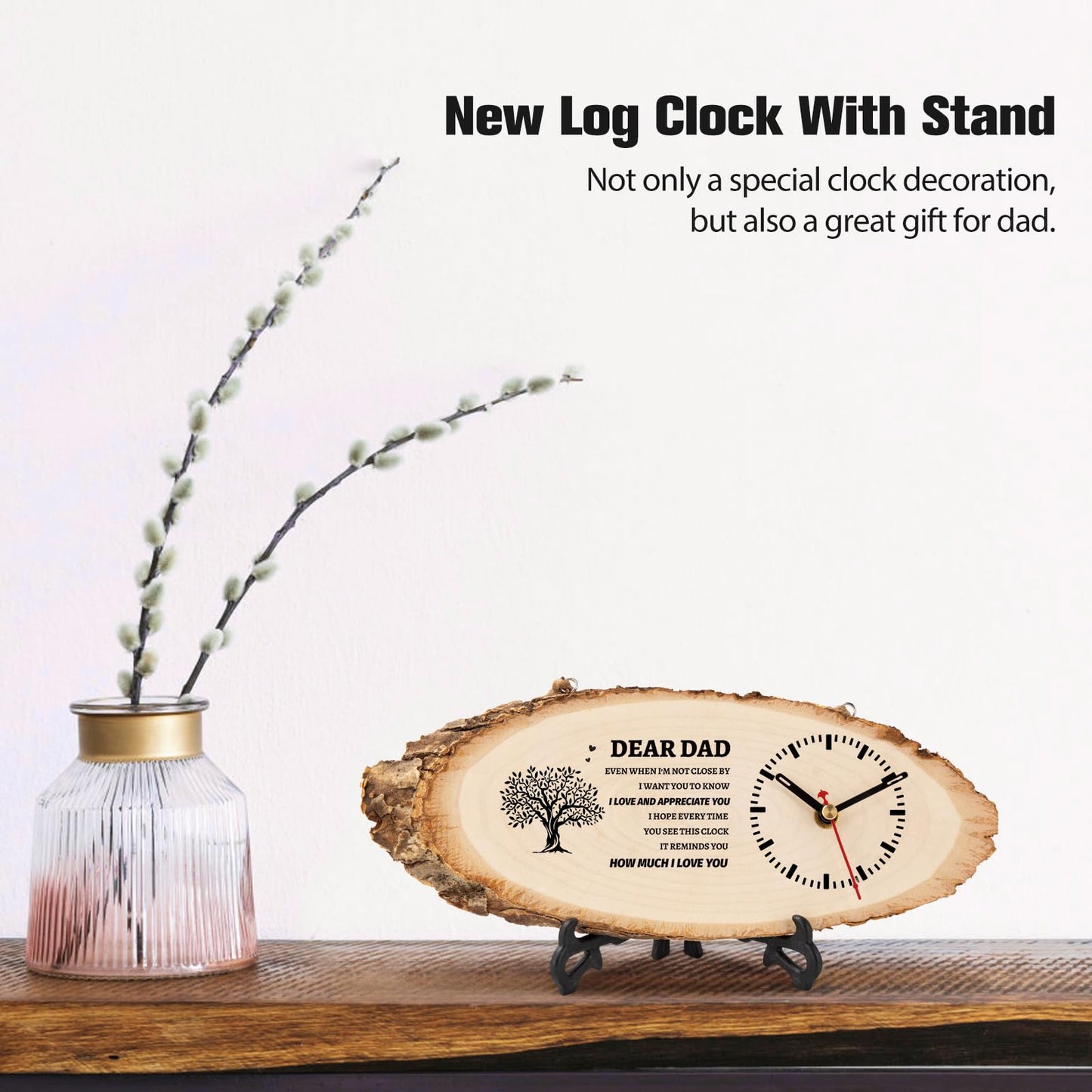 BeauGift Dad Gifts, Wooden Clock Gifts for Daddy from Daughter Son Kids, Dad Birthday Gift Idea for Papa Who Wants Nothing, Christmas from Child to My Dad