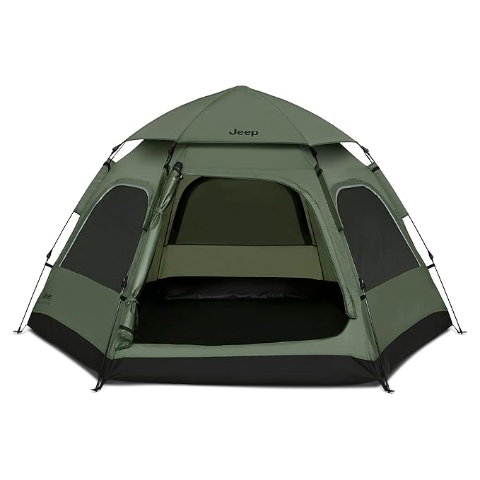 Jeep Compass 4-Person Pop Up Instant Tent by Delta Children with Carry Bag, Stakes and Guy Lines – Waterproof - UPF 50+Pro...