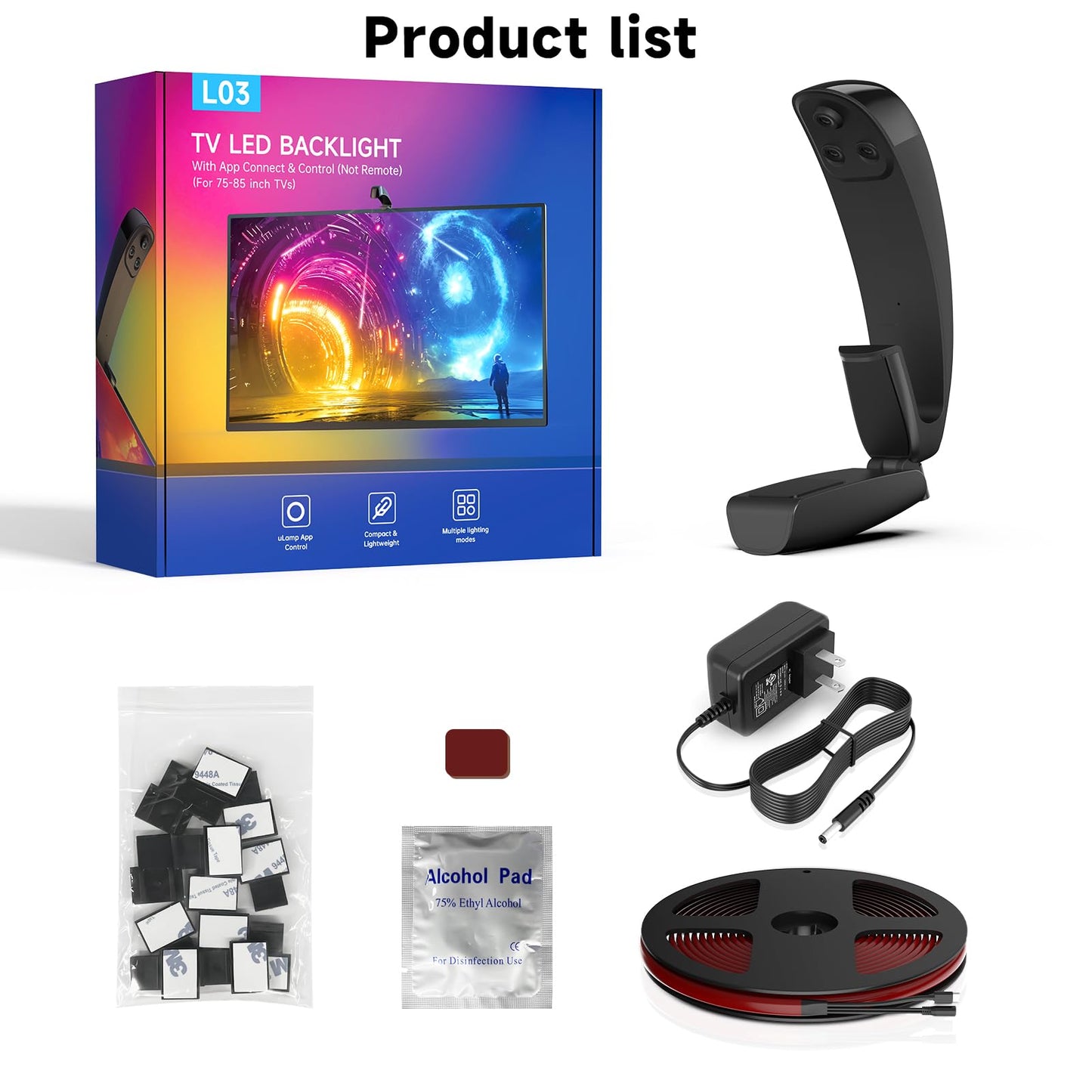 FFJ TV Backlight, 18ft RGB LED Strip Lights That Change with 75-85 Inch Screen, Smart App Control, Music Sync, for Home Decoration - Upgraded Version