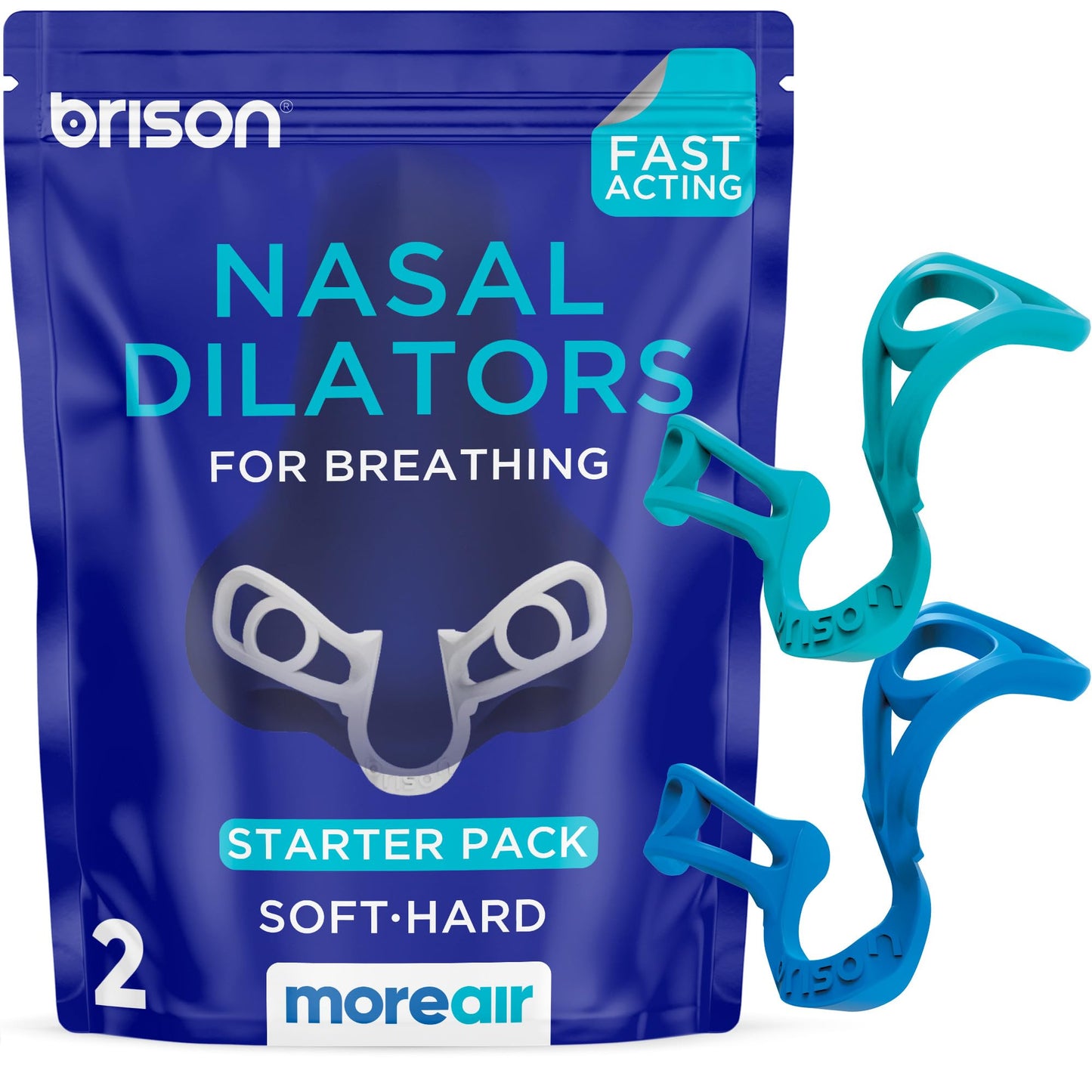 Brison Nasal Dilators for Breathing and Sleeping - 2 Pack Anti Snoring Nose Vents Opener for Better Breathing Sleeping and Activity Improves Airflow - 2pcs