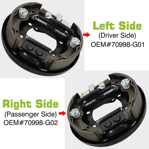 MOSNAI Golf Cart Brake Assembly for EZGO TXT PDS and Yamaha G14 G16 G19 G20 G21 G22, Driver and Passenger Side Brake Assembly Include EZGO TXT Brakes Shoes, OEM# 70998-G01 70998-G02