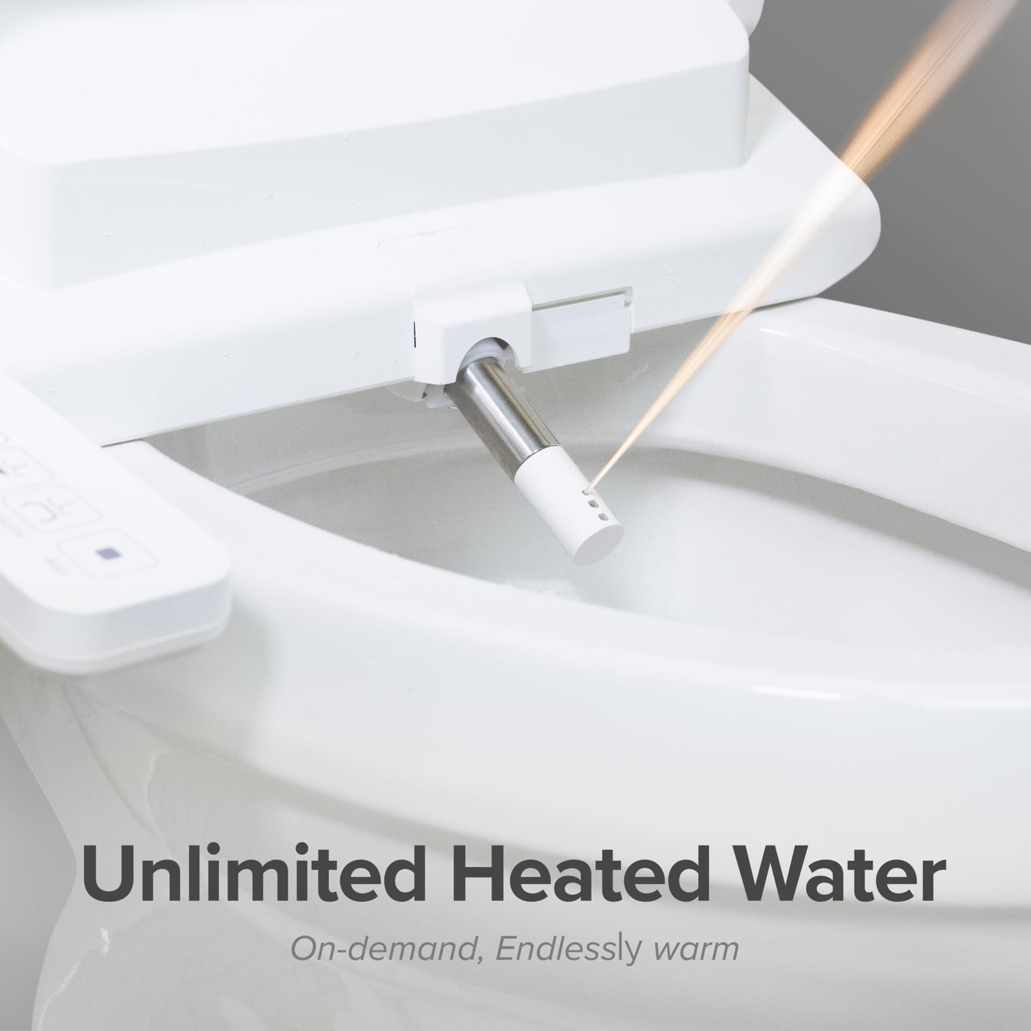 SmartBidet® SB-2600 Electric Smart Bidet™ Seat Unlimited Hot Water - Electronic Heated Toilet Seat with Warm Air Dryer and Temperature Controlled Wash Functions - Elongated