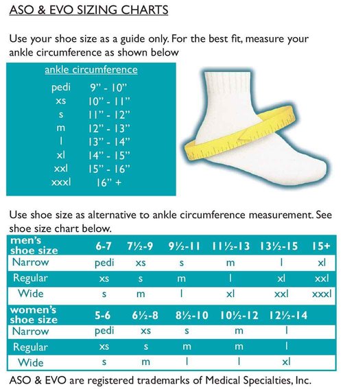 Med Spec ASO Ankle Stabilizers (264014, Black, Medium) and (264015, Black, Large)