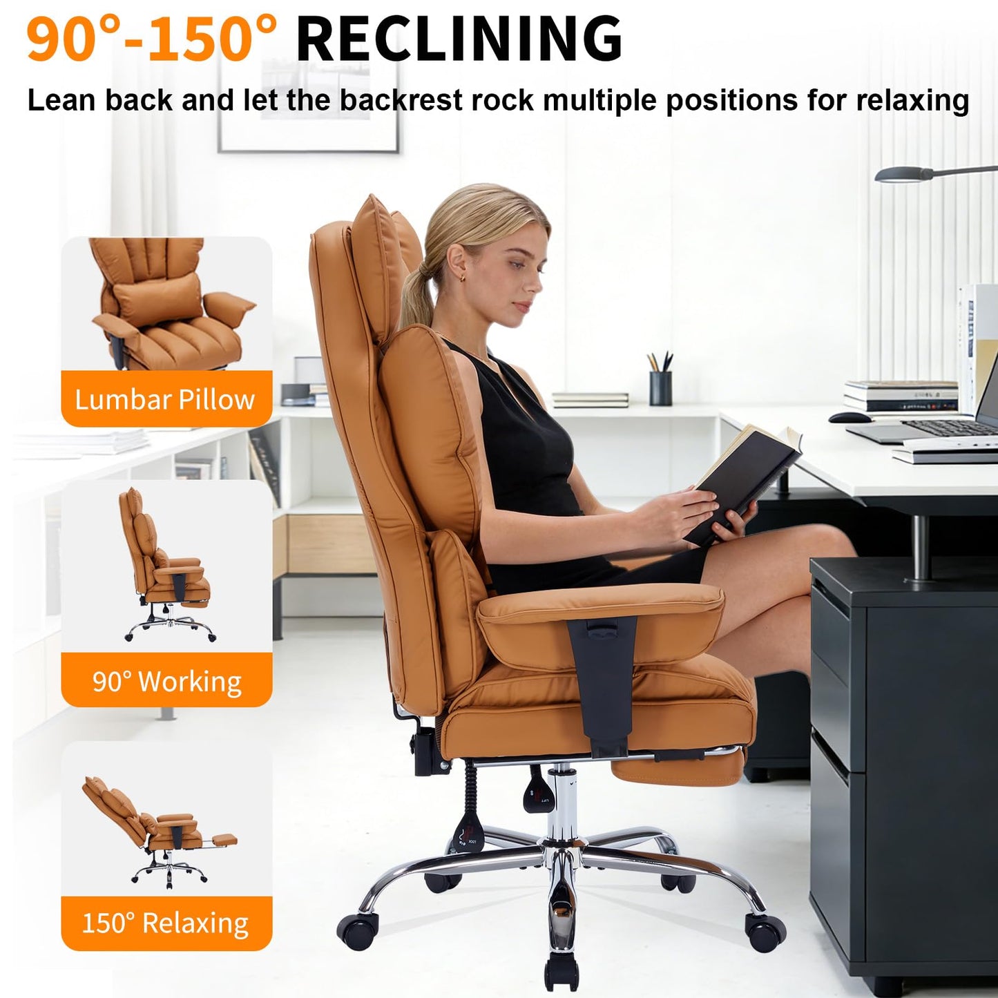 GarveeHome SP-VC-Big and Tall Office Chair-Brown