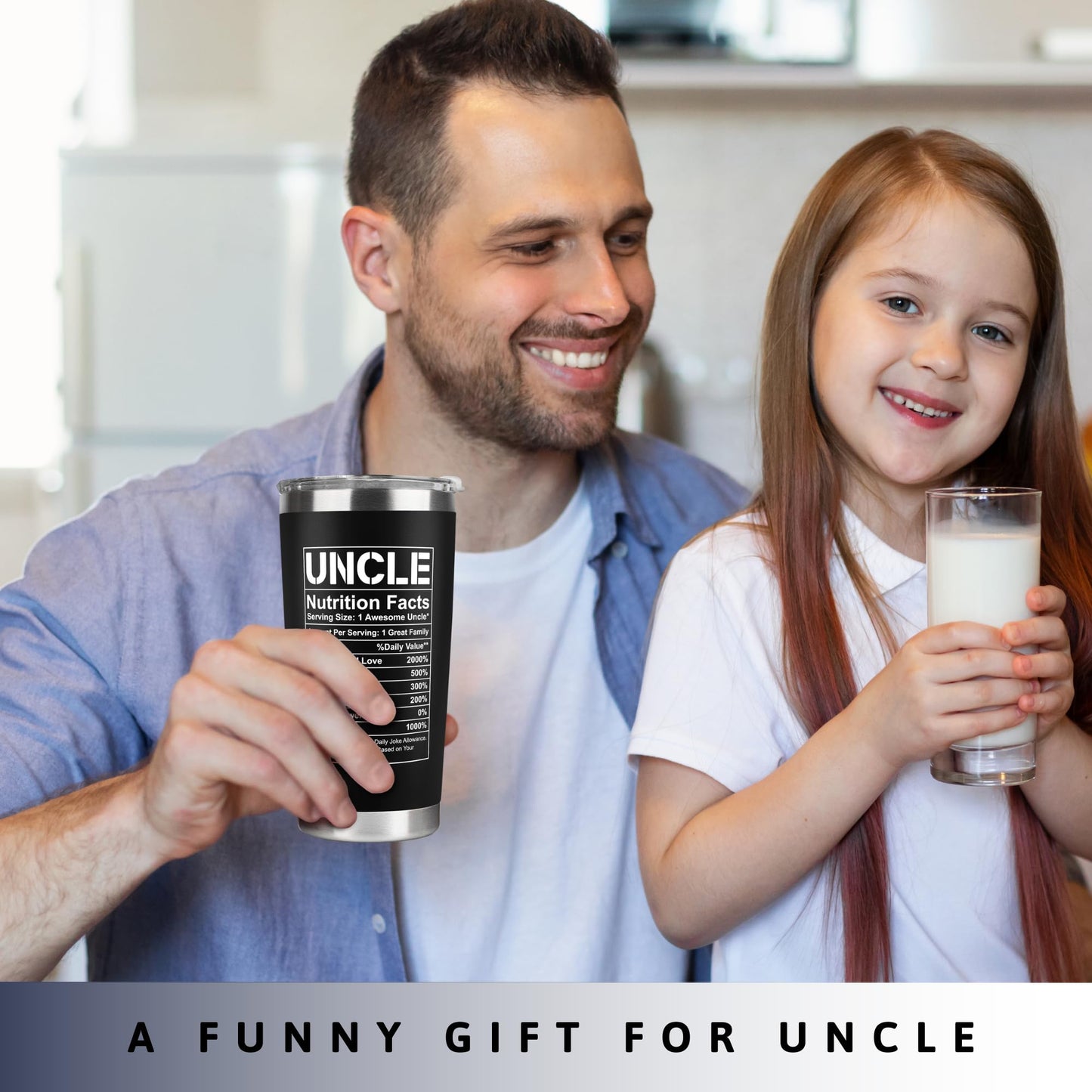 KATLADIZ Gifts for Uncle from Niece, Nephew - Uncle Gifts - Fathers Day Gift - Father's Day, Birthday, Christmas Funny Gift for Men Him from Niece, Nephew, Kids - 20 Oz Stainless Steel Coffee Tumbler