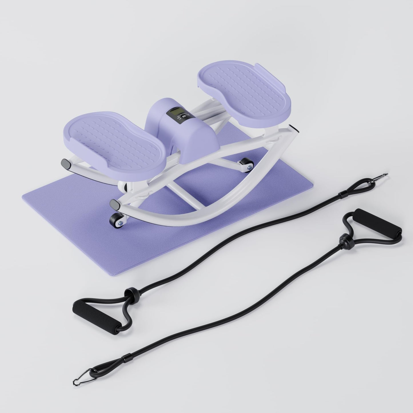 LhanelFit The Rock Stepper - Side to Side Rocking Stepper Machine for Home Workouts - Low Impact Indoor Cardio Leg Glute and Core Training - Quiet Compact Step Rocker Exercise Equipment (Purple)