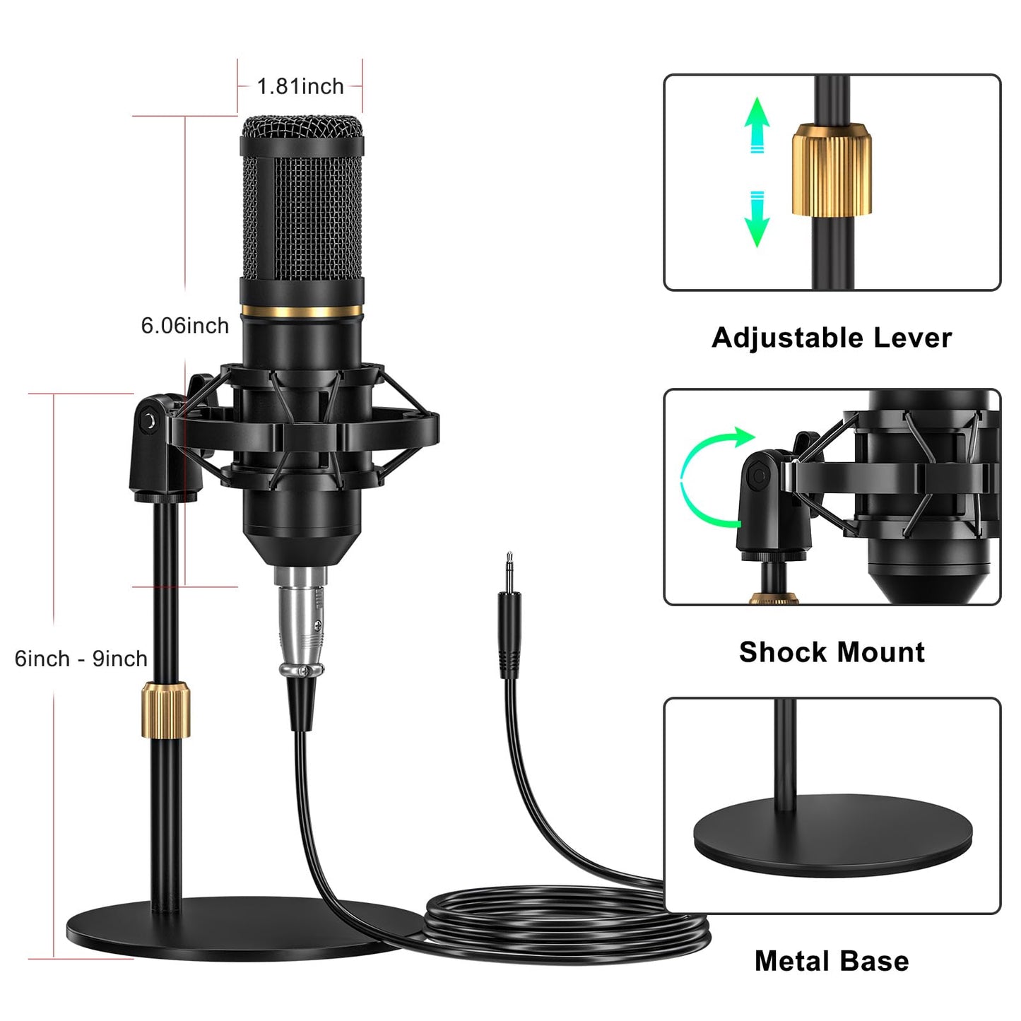 Neculogy G10 Podcast Equipment Bundle, Bm-800 Condenser With Voice Changer, Recording Studio Package - Podcast Microphone Bundle