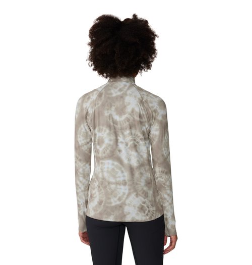 Mountain Hardwear Women's Crater Lake 1/2 Zip, Dunes Spore Dye Print, Large