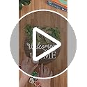 Interchangeable Seasonal Welcome Sign Front Door Decoration, Rustic Round Wood Wreaths Wall Hanging Outdoor, Farmhouse, Po...