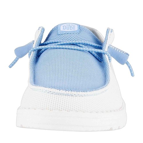 HEYDUDE Women's Wendy UNC White/Blue Size 9 | Womenâ€™s Shoes | Womenâ€™s Slip-on Loafers | Comfortable & Light-Weight