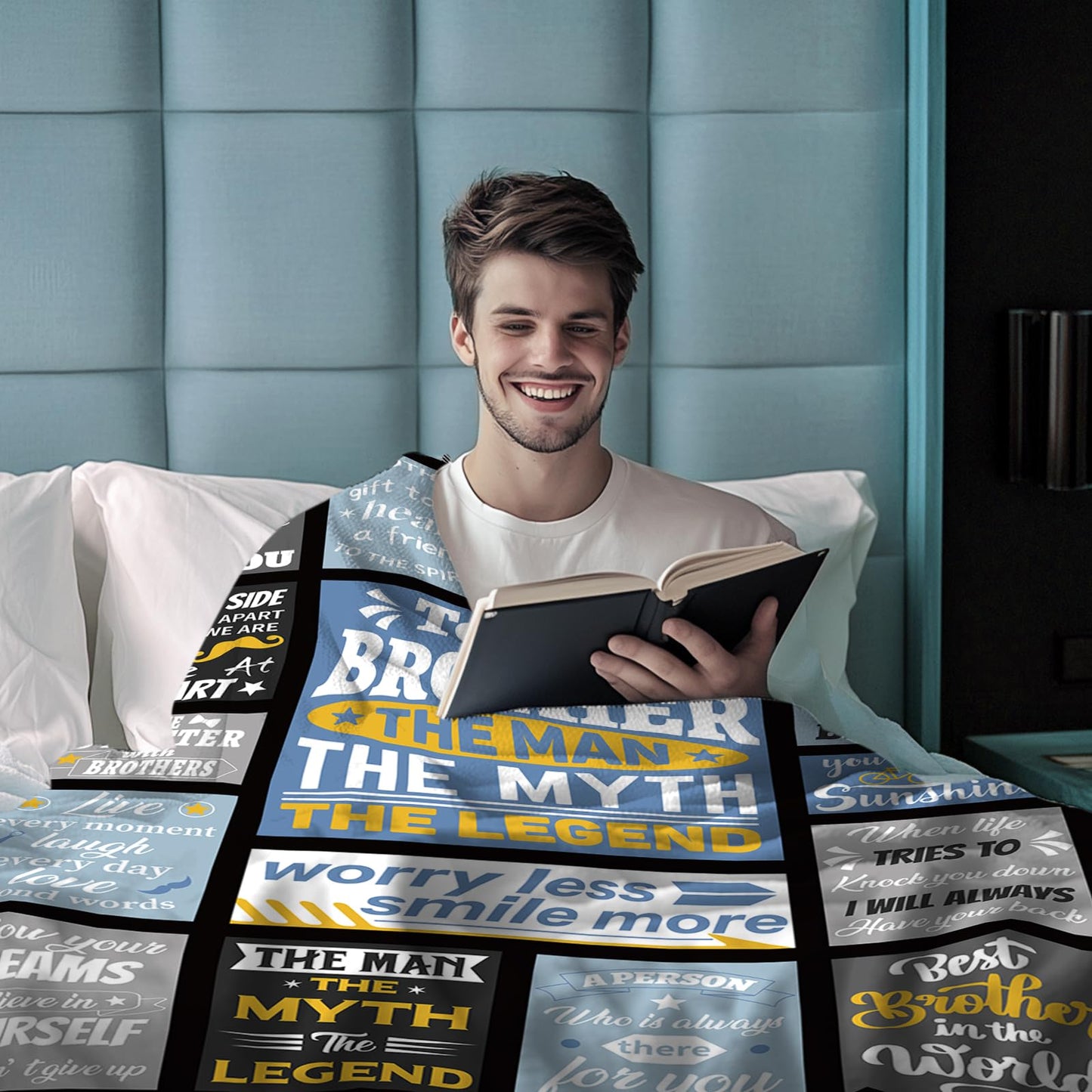 Birthday Gift for Brother, Funny Soft Warm Throw Blanket 50" X 60", Big Brother Gifts from Sister, Thoughtful Birthday Christmas Graduation Fathers Day Blanket for Best Bro