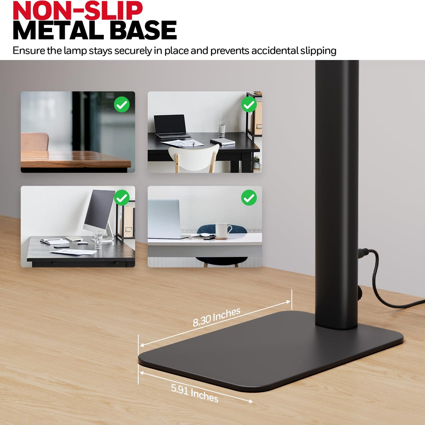 Honeywell LED Desk Lamp with Base - HJ1BK Sunturalux Eye-Caring Architect Desk Lamp for Home Office, 1200LM Computer Desk Light 4 Color Modes Stepless Dimming Task Desk Light with Timer Function Black