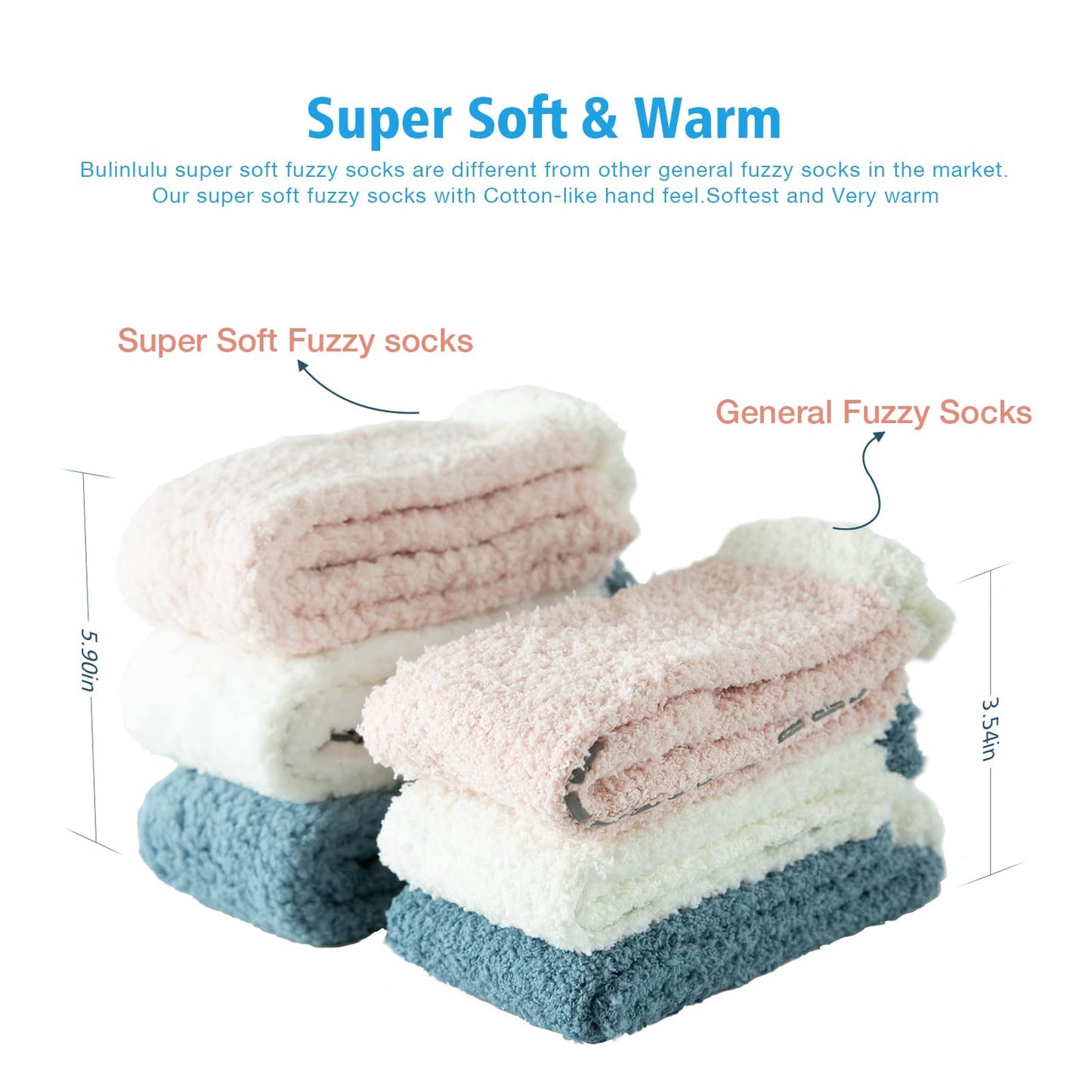 Bulinlulu Fuzzy Socks with Grips Plush Sleep Cozy Winter Soft Hospital Fluffy Socks Gifts for Womens Mens Gifts(Black/Dark Green/Grass Yellow/Blue/Grey/White)