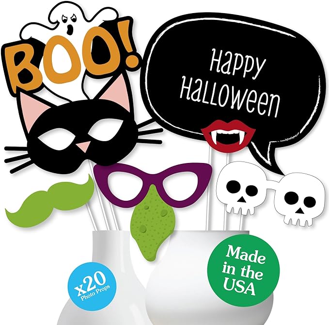 Big Dot of Happiness Trick or Treat - Halloween Party Photo Booth Props - Witch and Monster Photo Props - 20 Count
