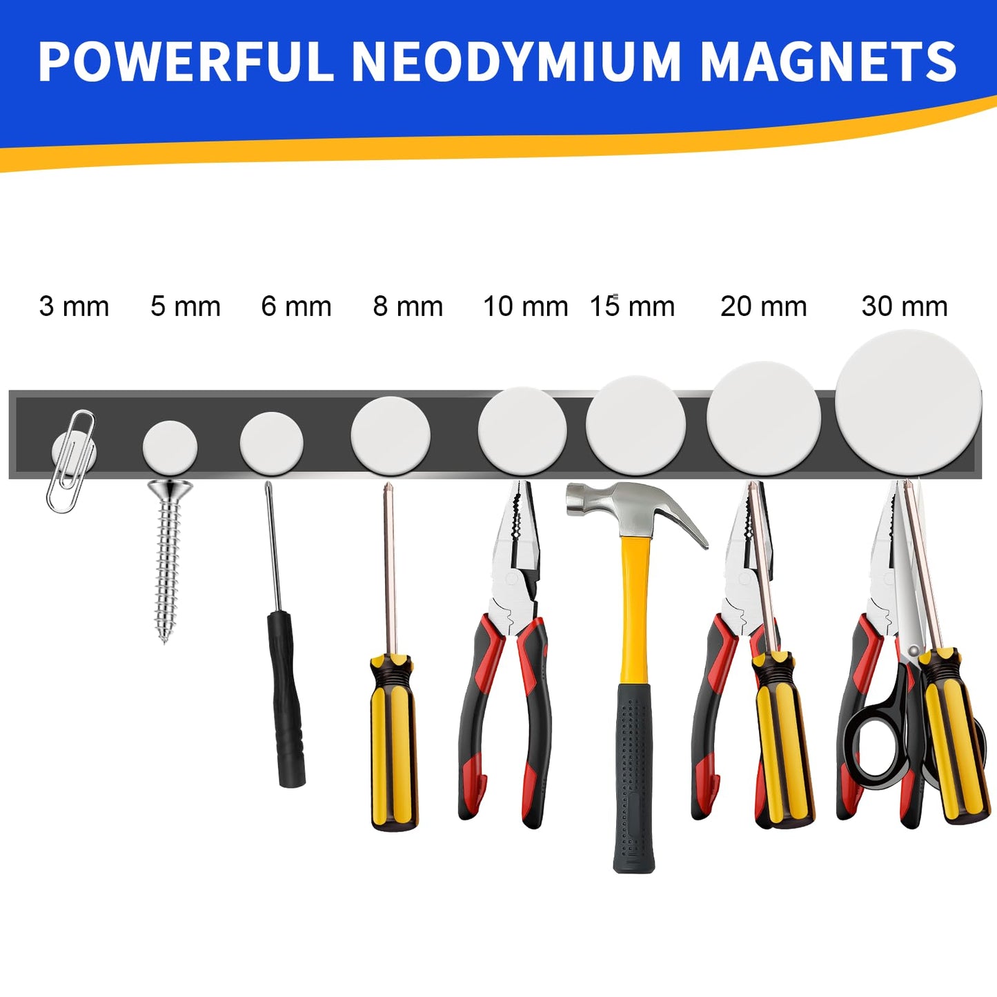 SRENMSMT Small Magnets, 400 Pack Refrigerator Magnets of 8 Different Sizes, Rare Earth Magnet Neodymium Magnet for Crafts, DIY, Whiteboard, Billboard in Home, Kitchen, Office, School