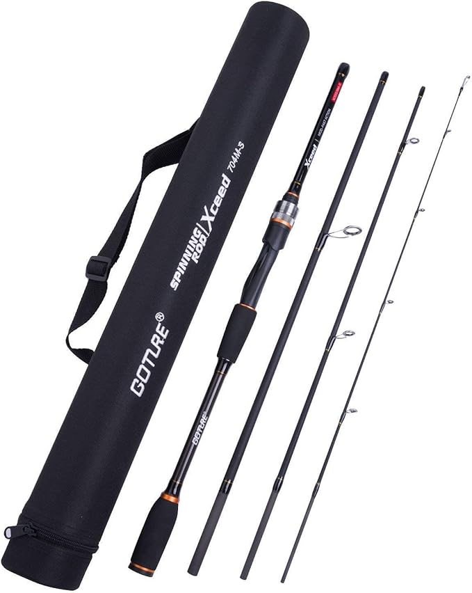 Goture Travel Fishing Rods, 4 Piece Fishing Pole with Case/Bag, Casting/Spinning Rod,Ultralight Fishing Baitcasting Rod 7f...