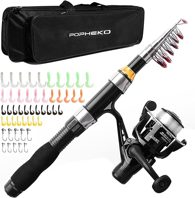 Telescopic Fishing Pole Reel Combo Ultralight Fishing Rod Spinning Reel with Tackle Bag All-in-One Fishing Accessories Fis...