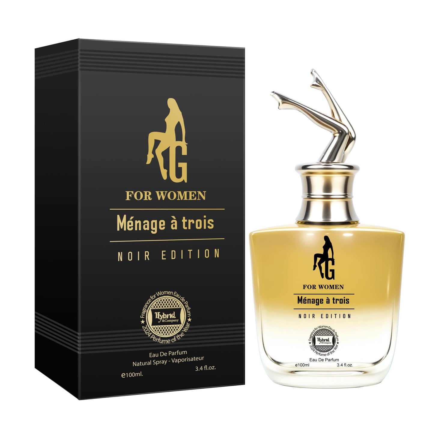 Hybrid & Company Women G Menage A Trois Noir Edition Eau De Parfum Natural Spray Vaporisateur 3.4 Fl Oz