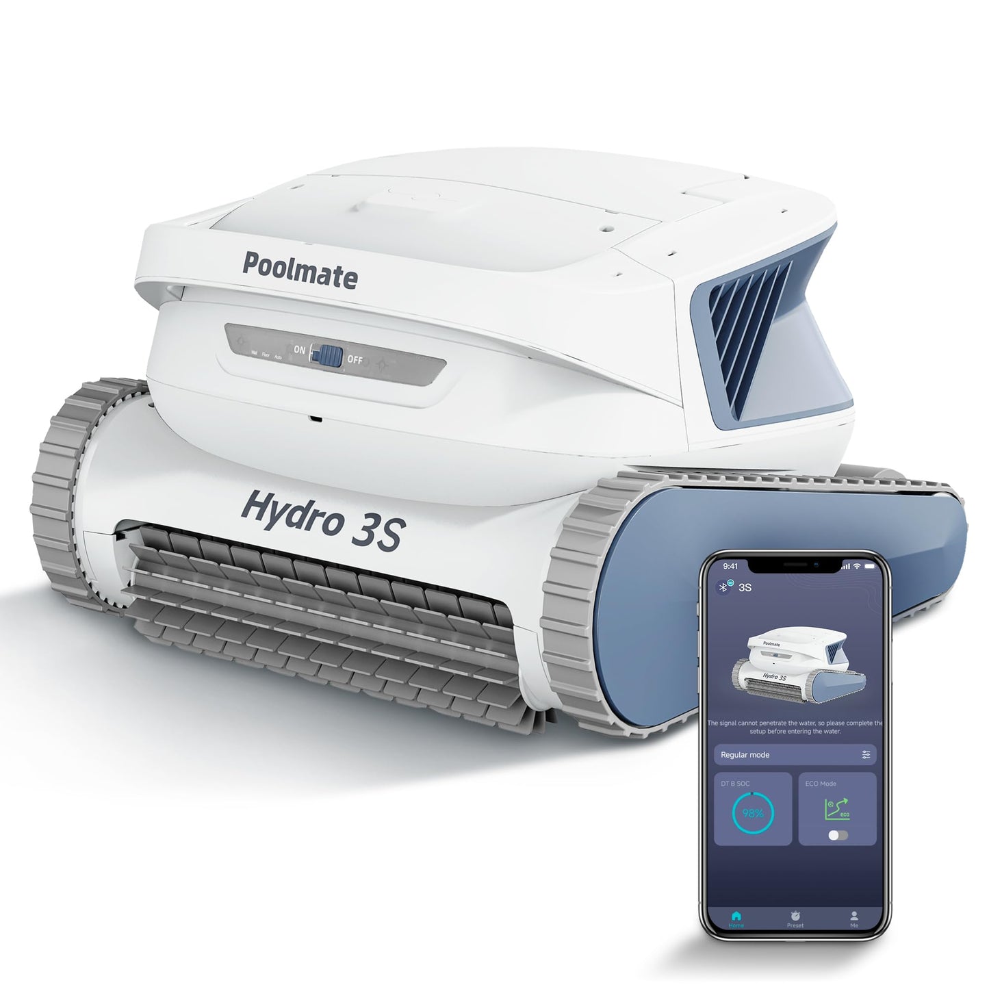 Chasing Hydro 3S Robotic Pool Cleaner for Inground Pools - 300min Runtime, Dual-Centrifugal Pumps, 4 Cleaning Modes, Ideal for Private and Commercial Pools