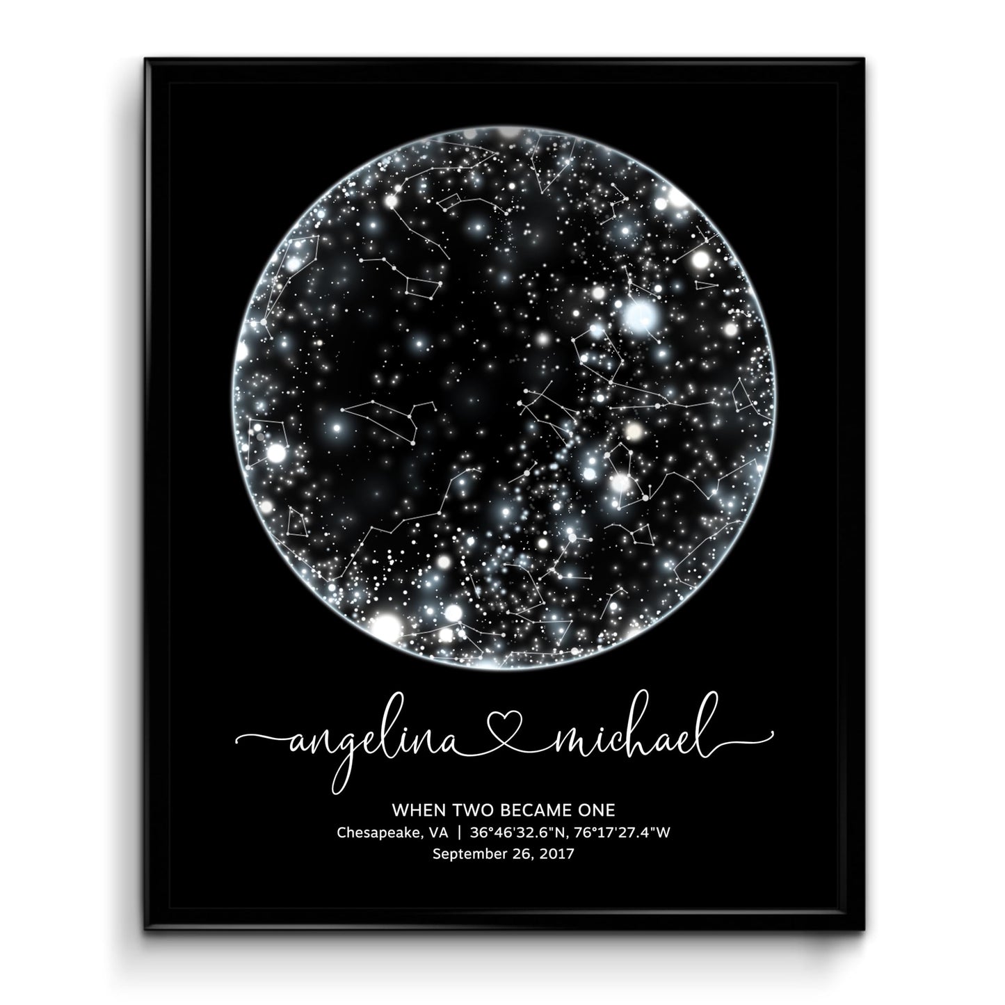 Custom Star Map Print or Canvas (9 Designs, Multiple Sizes), Personalized Constellation Map, Night Sky by date Wall Art, Unique Gift - Special Occasion, Wedding, Anniversary, Valentines Day)