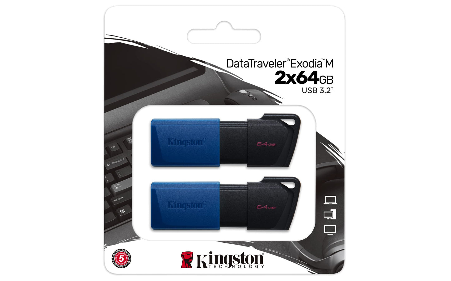 Kingston Exodia M 64B Usb Flash Drive, Blue