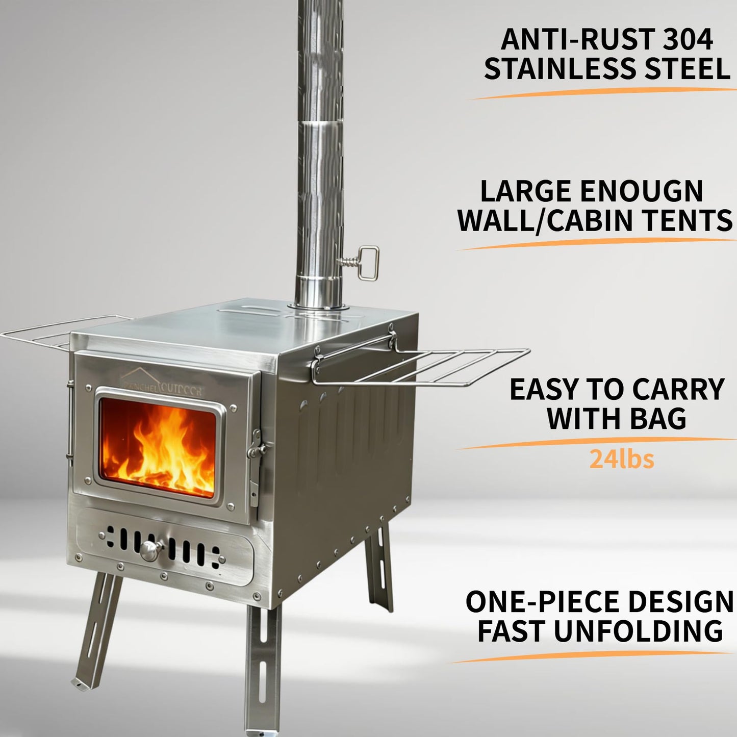 DANCHEL OUTDOOR 4 Season Canvas Yurt Tent with Large Wood Stove, Heavy Duty Bell Tent with Stove Jack 8 Person Winter Camping Glamping, 6m/20ft