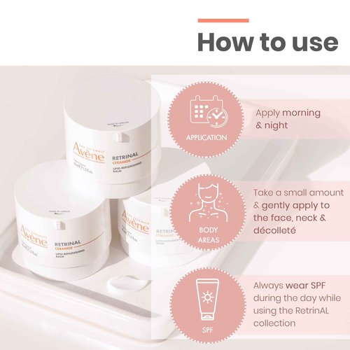 Avène RetrinAL Ceramide Lipid-Replenishing Balm - Bakuchiol, Niacinamide, Ceramide Complex - Nourishes Skin & Helps Reduce Visible Wrinkles - 1.3 Fl Oz