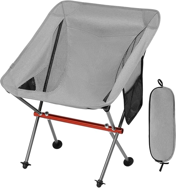 SHALLWE Ultralight Camping Chairs, All Aluminum Frame Portable Folding Camp Chair for Adults, Lightweight Collapsible for ...