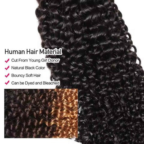 VIPbeauty 3C4A Burmese Curly Human Hair Bundles 24 Inch 1 Curly Bundles Unprocessed Burmese Raw Hair Extension Real Human Hair 16A Natural Color
