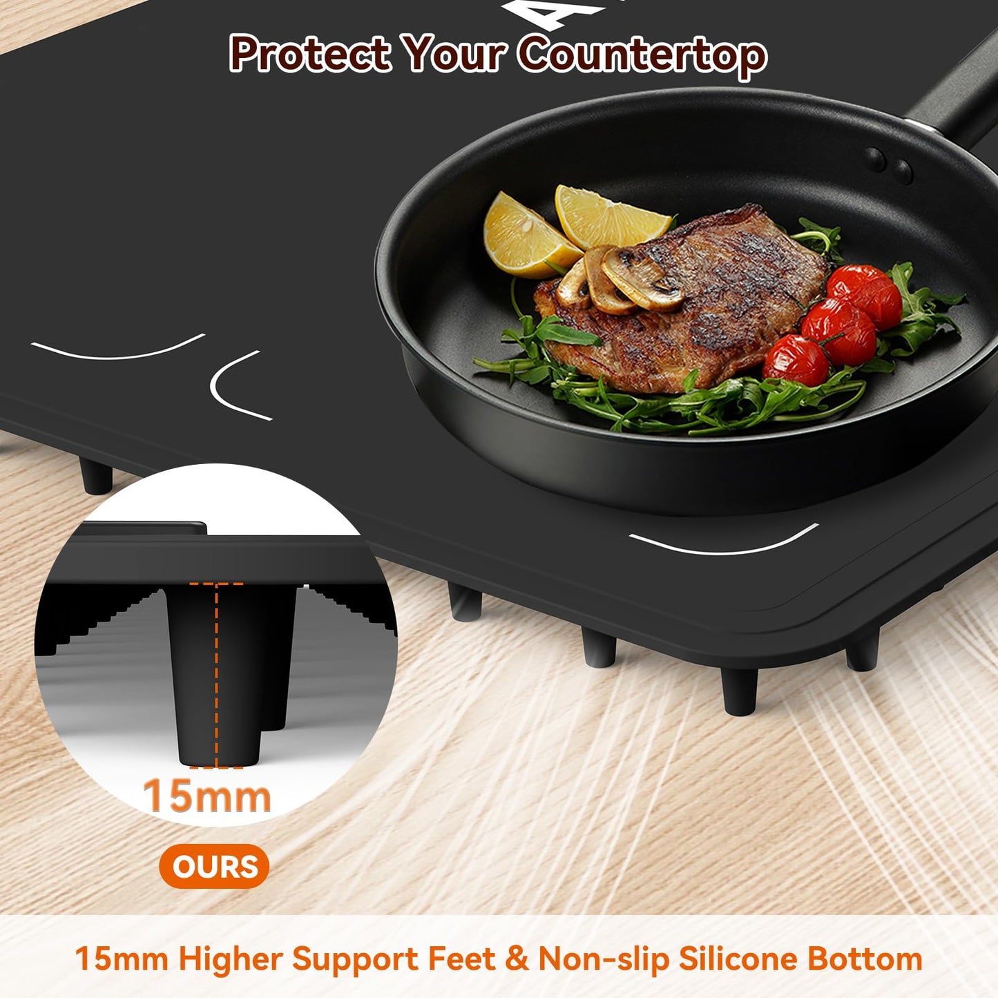 Newise Graphene Warming Mat for Food, Dual-Zone Heating XXL 36”x17”, Food Warmer for Parties Buffets with 6 Temperature & Timer, Child Lock, Daily Use, Gift for Family, Mom, Black