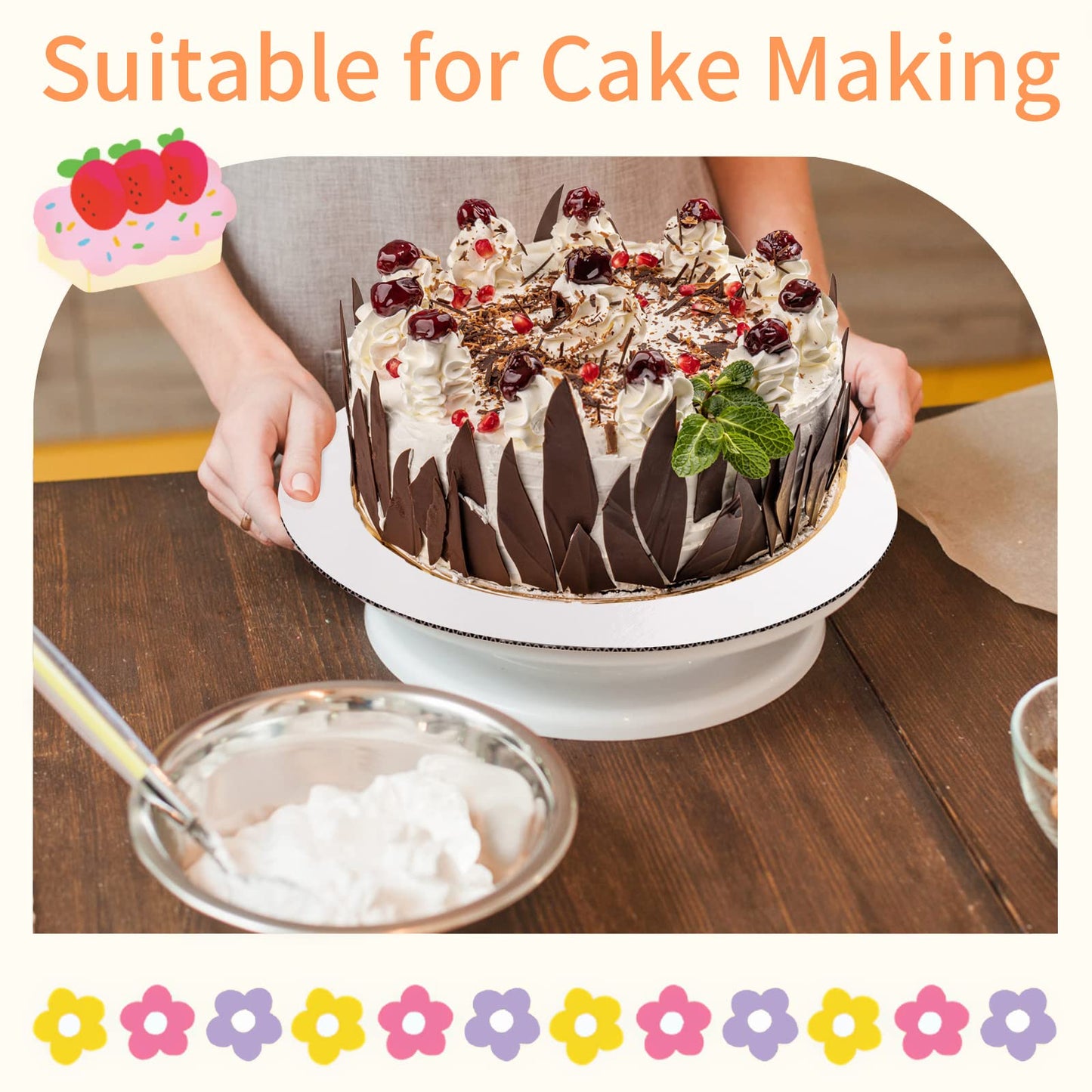 10 Pcs Cake Boards, White Cake Boards 10 inch Round, Food-Graded Cardboard Cake Rounds Cake Base, Waterproof and Oil-Proof for Cake DIY, Dessert and Crafts Display(White)