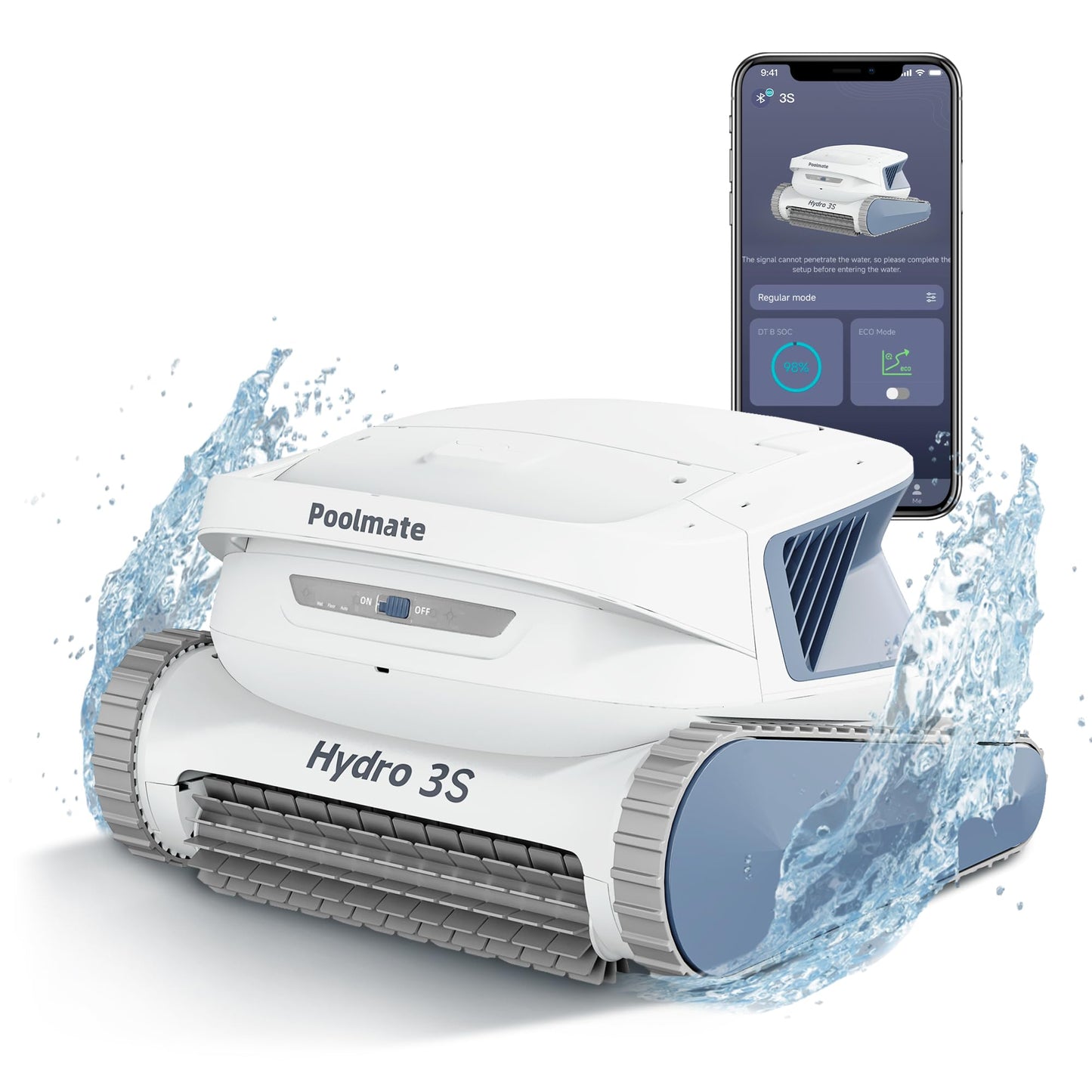 Chasing Hydro 3S Cordless All-in-one Cleaning Robot Vacuums and Scrubs, Double Superior Cleanliness, 5 Hours Runtime + Smart Navigation S-Path, Ideal for Above & In-Ground Pools up to 1614 sq.ft