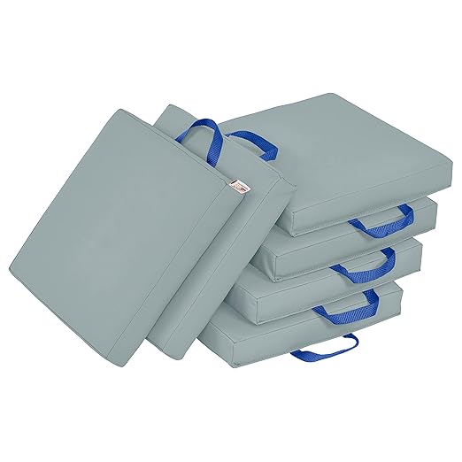 ECR4Kids SoftZone Floor Cushions, Square, Flexible Seating, Grey, 6-Piece