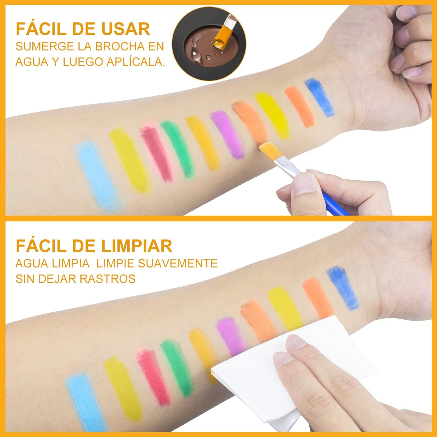 Face Painting Kit for Kids, 20 Colors Face Paint Kit With Brushes Stencils,Water Based Non-Toxic Hypoallergenic Professional Body Makeup Kit for Party Birthday Halloween