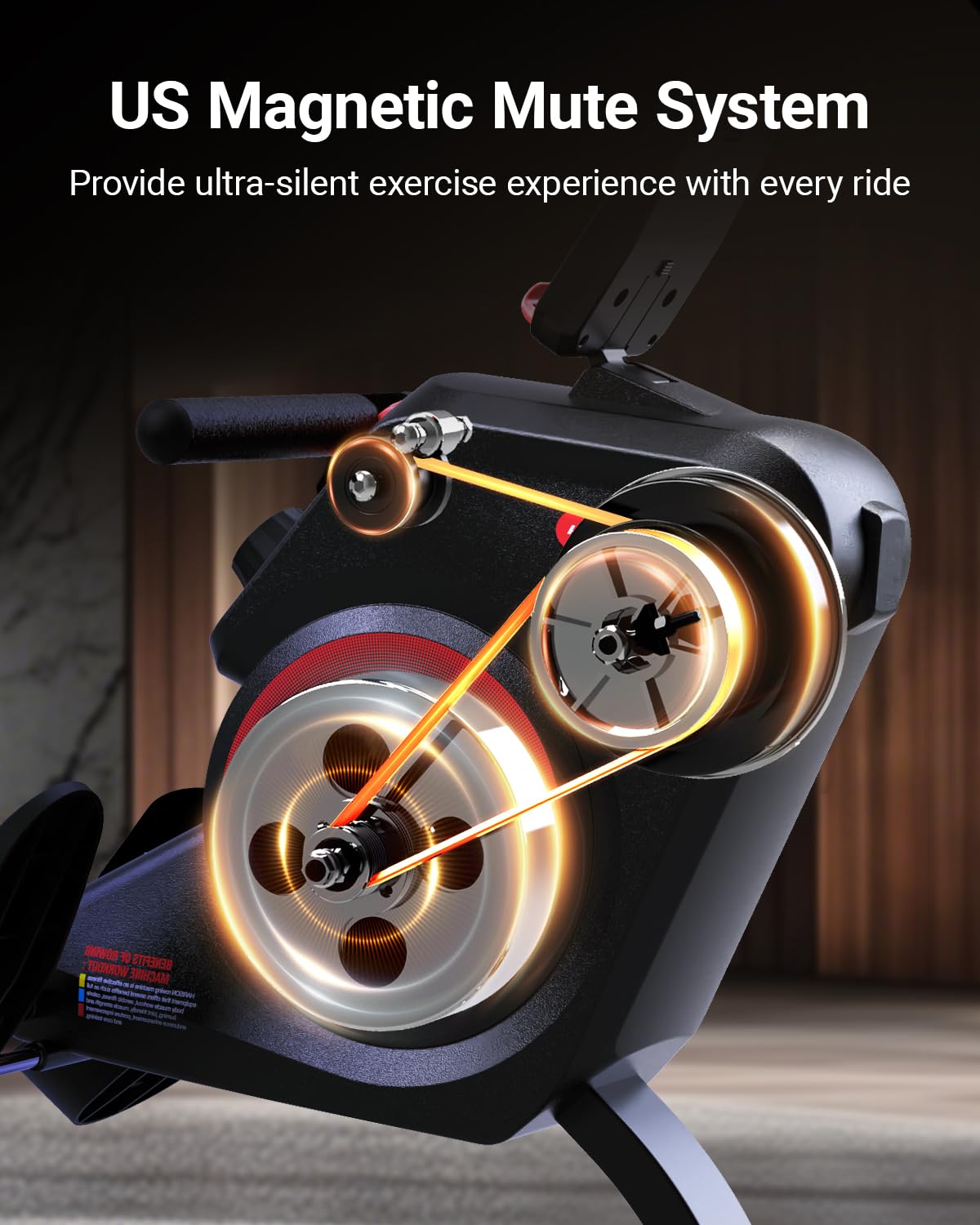 HARISON Rowing Machines for Home, Magnetic Rower Machine with US Mute System, Bluetooth, App Supported, Smooth & Quiet Slide Rail,350 LB Weight Capacity and Free Courses