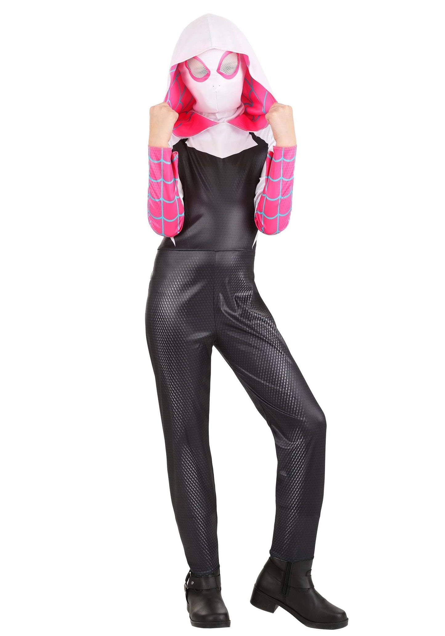 Jazwares MARVEL Girls Spider Gwen Costume, Spider Man Gwen Stacy Kids Superhero Halloween Costume, Child - Officially Licensed Small
