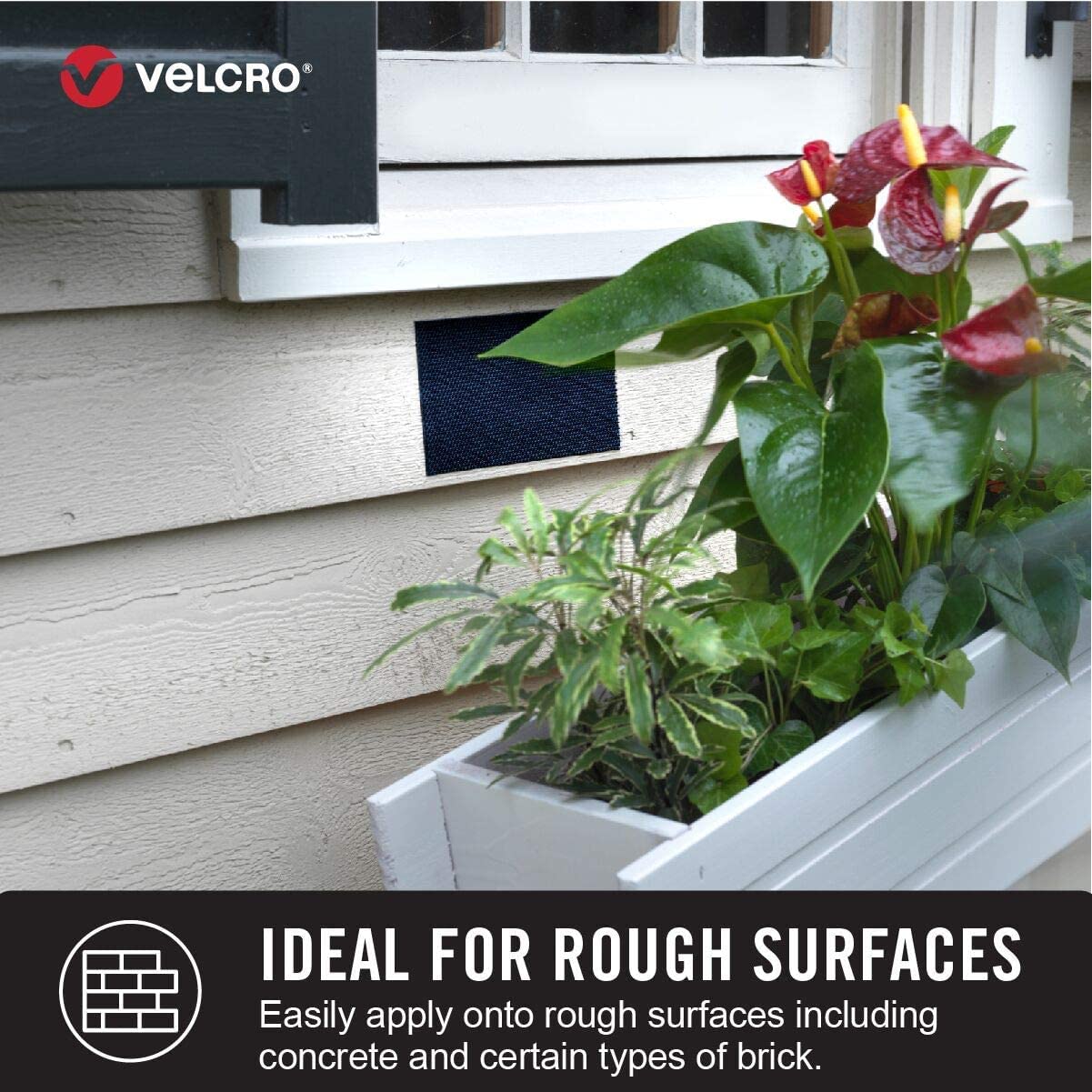 VELCRO Brand Industrial Strength Fasteners | Extreme Outdoor Weather Conditions | Heavy Duty Strength Holds up to 15 lbs | 4 x 2 inch Strips, 3 Sets, Black (VEL-30758-USA)