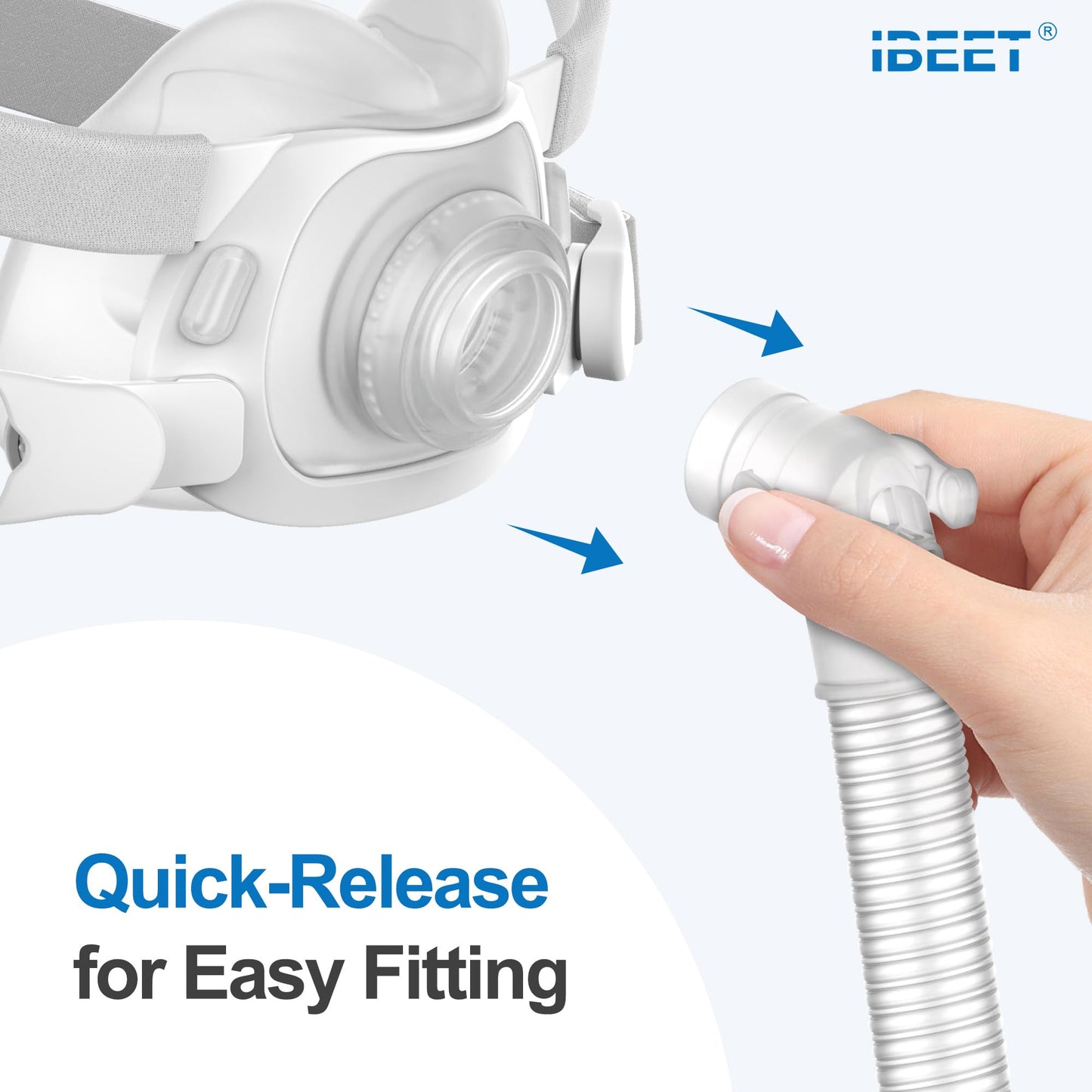 Replacement Elbow Tube for AirFit F40, IBEET 2-Pack Short Tube Assembly for F40 Mask, Replacement CPAP Accessories - Quick Release Clips & Triple Swivels for Maximum Convenience & Flexibility