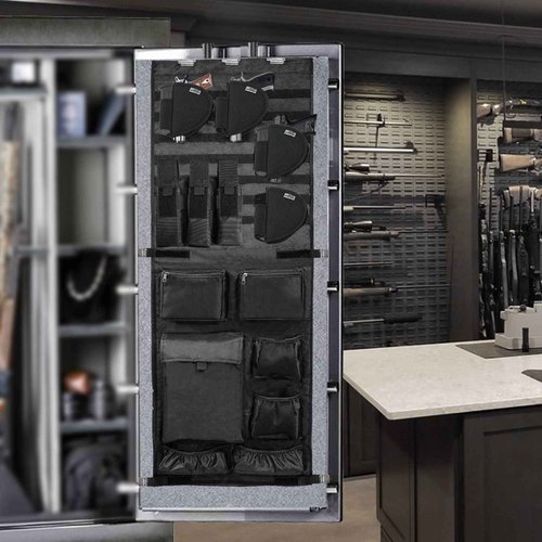 NEXT STATION Gun Safe Door Organizer,Molle Gun Safe Door Panel Organizer with Pistol Holder Mag Pouch, Fit Door Panel Width 18.5 to 24.5inch,Gun Safe Accessories Storage(18W*46.5H inch) (Molle Design)