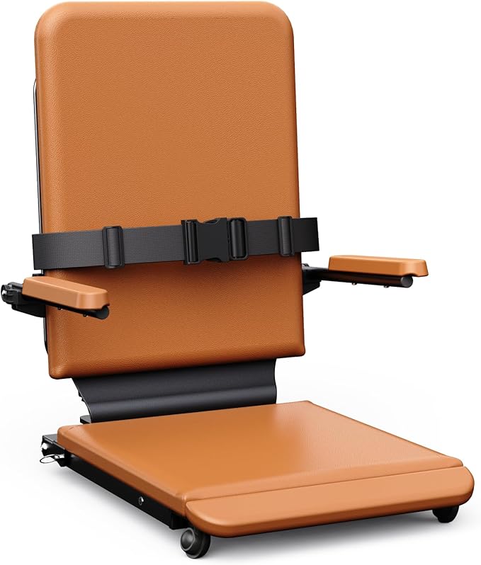 MediHoist Steel Electric Floor Lift Chair with Wheels and PU Cushion, Floor Lift for Elderly, 440 LBS Capacity, Seat Belts and Handrails, Suitable for Home Use