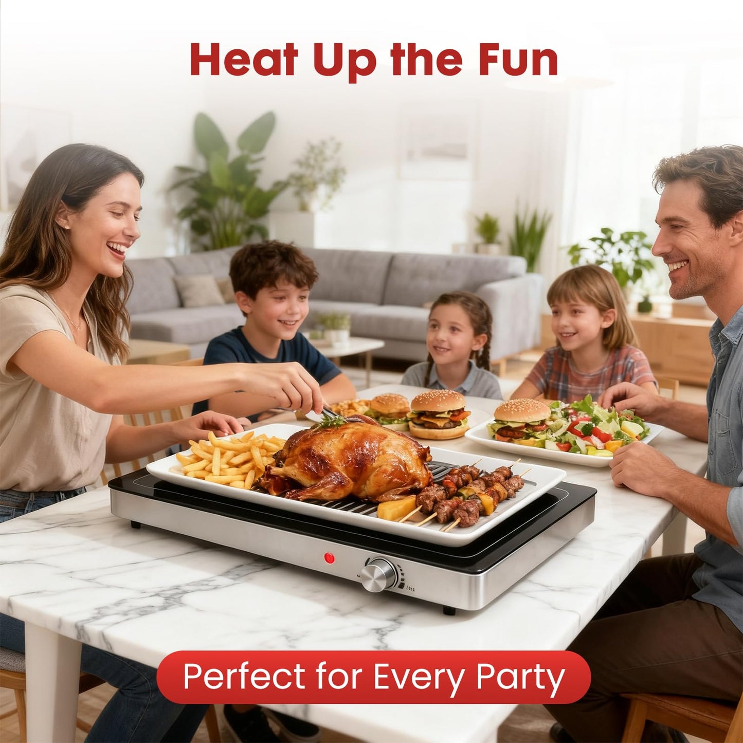 OLIXIS Warming Trays for Buffets Party, Electric Warming Tray with Adjustable Temperature Control, Large 25" x 15" Full Glass-Top Food Warmer for Party Buffet, Wedding, Holiday and Home Dining, Black
