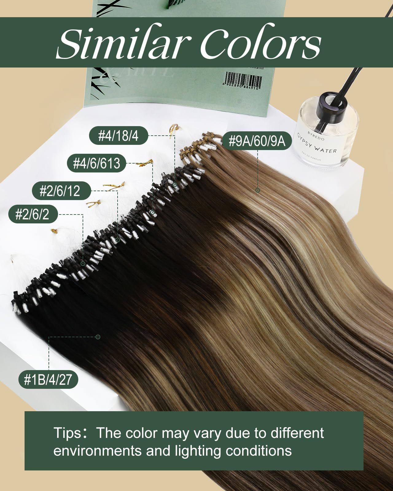 Ugeat Balayage Micro Bead Hair Extensions Real Human Hair Ash Brown Micro Link Hair Extensions Human Hair Micro Loop Dark Brown