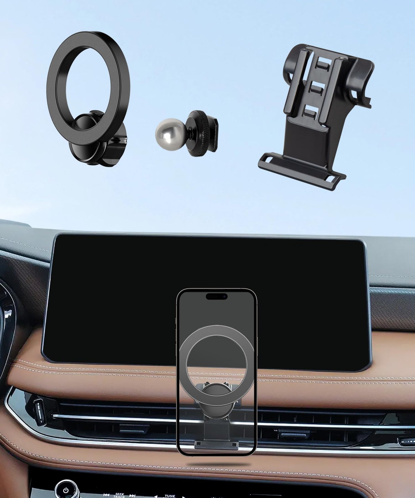 Maserweller Car Phone Holder For 2022-2026 Infiniti Qx60 Accessories, 360 Rotation Phone Mount Compatible With Magsafe, Cell Pho