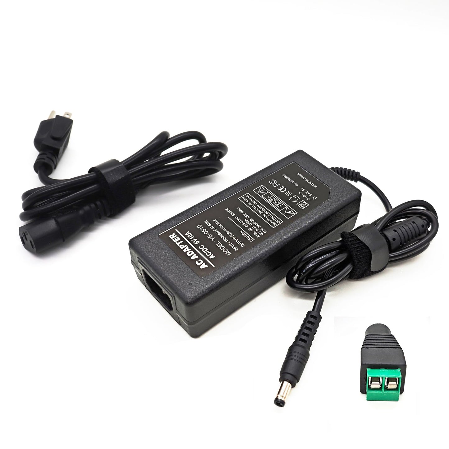 5V 10A Power Adapter 50W Universal Travel Charger,100v-265v Adapter Transformer Charger with 5.5x2.5mm DC Output Jack for WS2812B WS2811 5050 2835 LED Strip/String