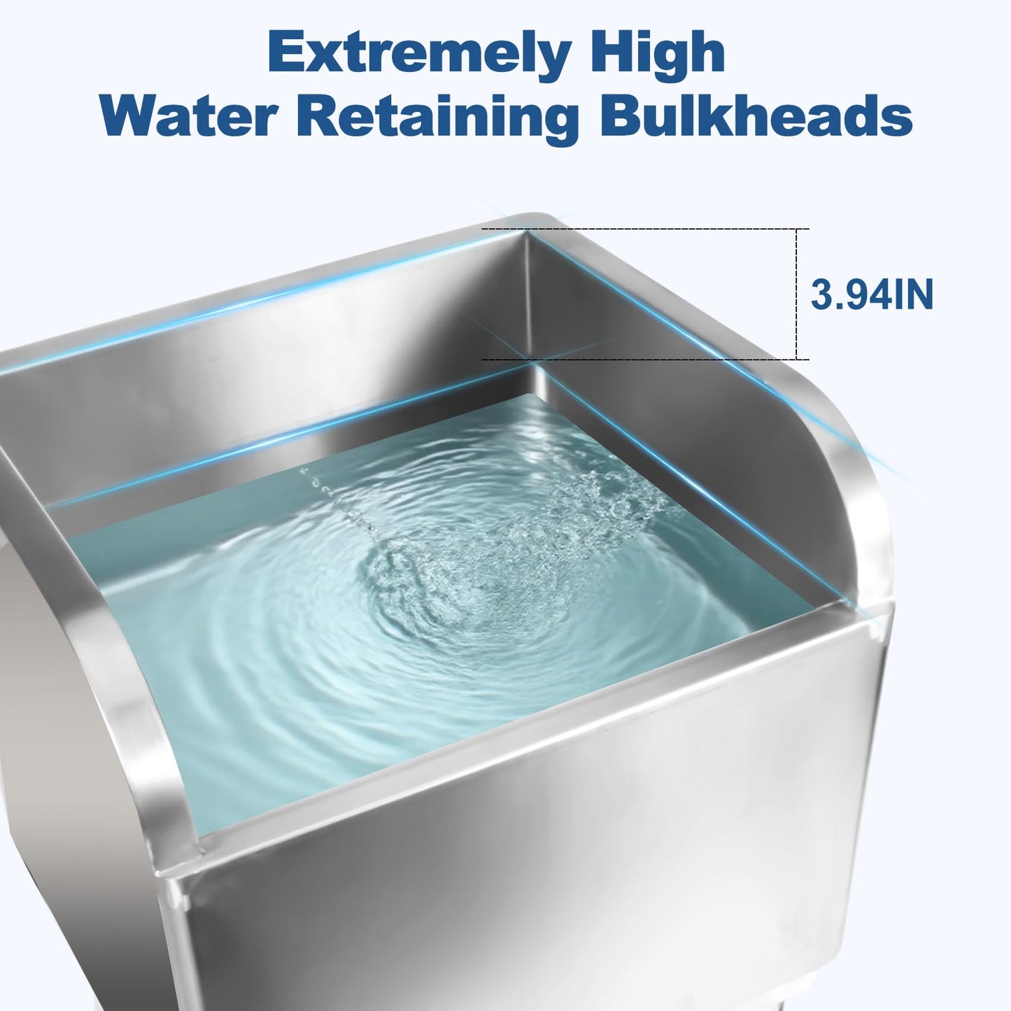17 3/4in Stainless Steel Floor Mop Sink with Detachable Mop, Suitable for Laundry Rooms, Restaurants, Garages, Balconies, and Other Commercial Settings (17.7“L x 15.5”W x 21.9" H)