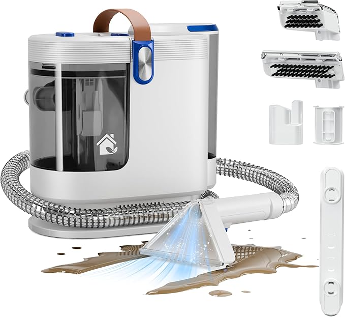 Portable Carpet Cleaner Machine, Carpet Shampooer, 15Kpa Upholstery Cleaner with 3 Tools, 54oz Large Water Tank, 16.4ft Power Cord, Spot and Stain Deep Cleaner for Rug, Couches, Car,Azure