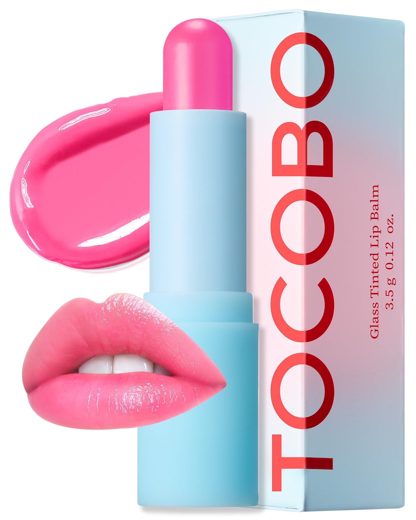 TOCOBO Glass Tinted Lip Balm 012 Better Pink - Vegan Korean Lip Care for Deep Hydration - Tinted Glass Glow Moisturizing with Lo