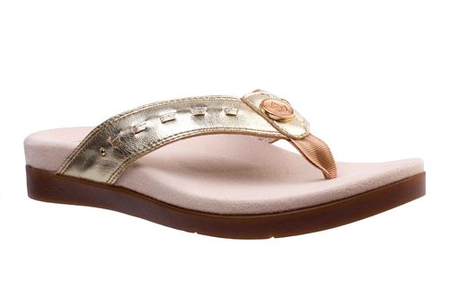 REVITALIGN Women's Laguna Slide Sandal, Gold, 8