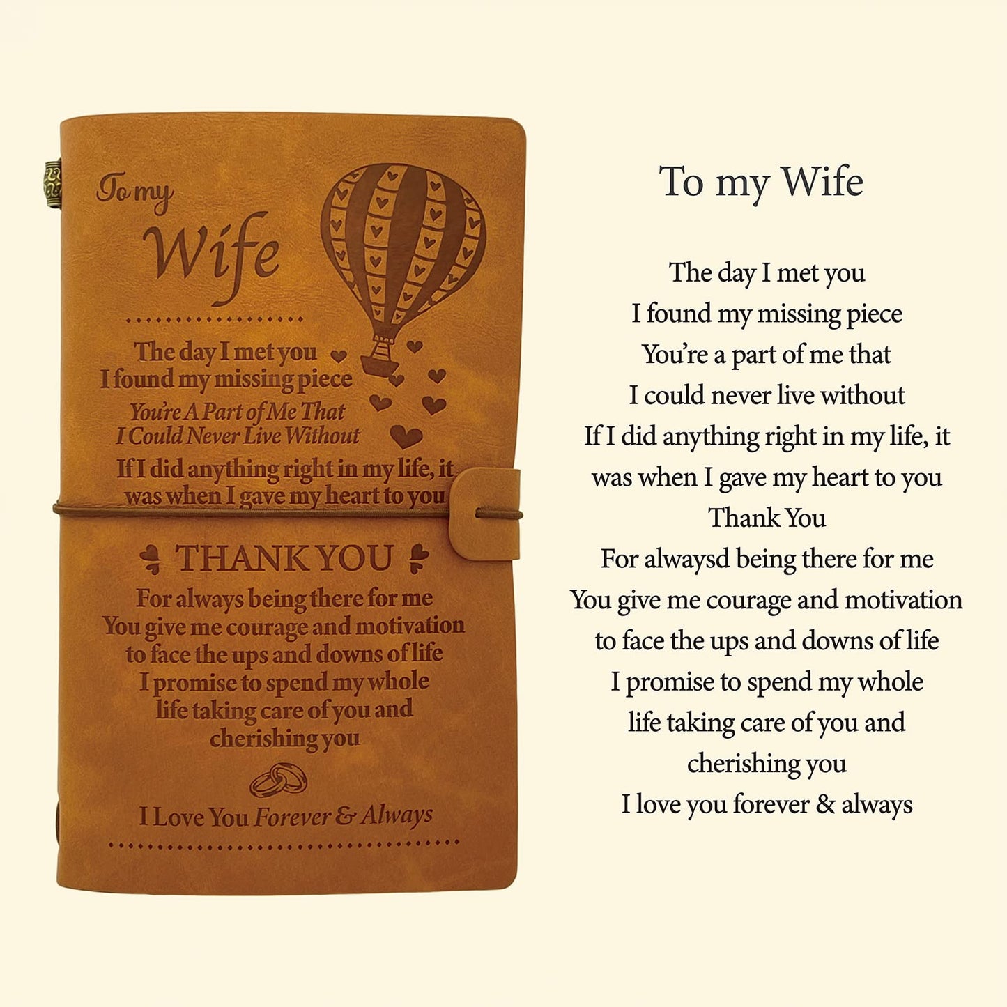 To My Wife Gifts, Wife Journal with Pen, I Love My Wife Keychain, To My Wife Leather Journal 140 Pages Notebook Diary, Gift for Wife Romantic from Husband, Gifts for Wife Birthday Anniversary