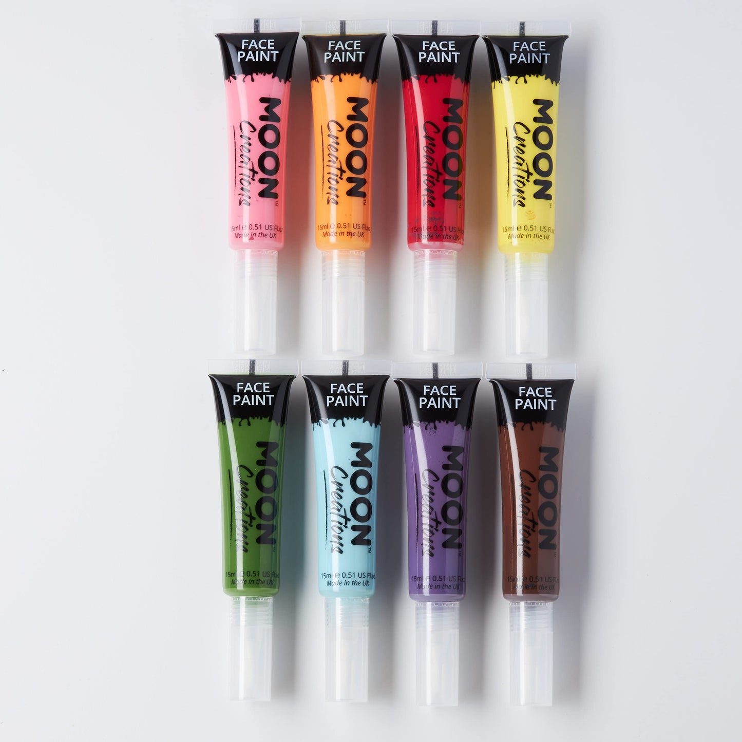 Face & Body Paint with Brush Applicator by Moon Creations - 0.50fl oz - Set of 8 colours